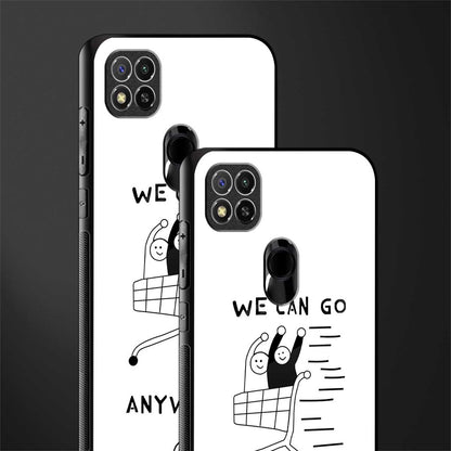 we can go anywhere glass case for redmi 9c image-2