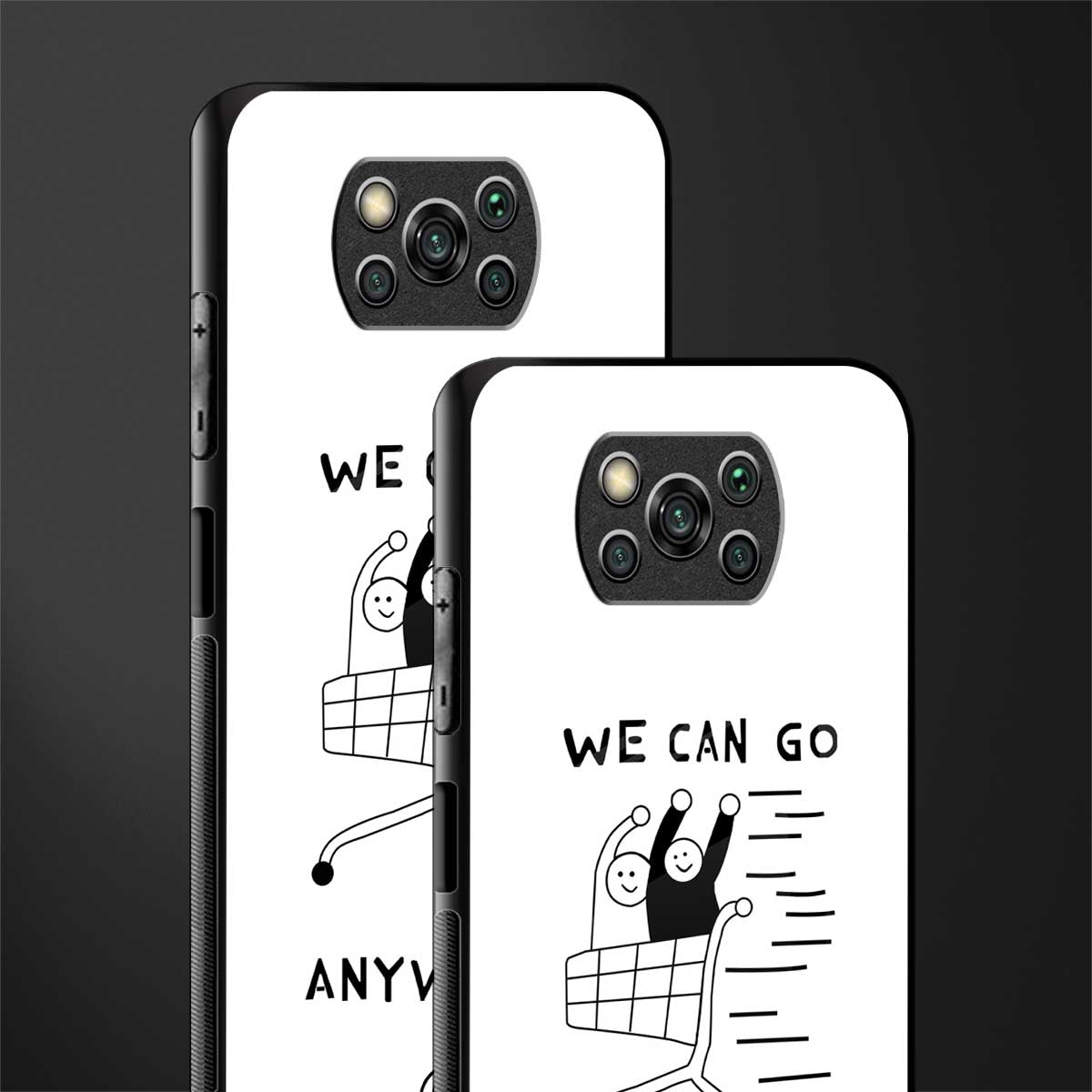 we can go anywhere glass case for poco x3 image-2