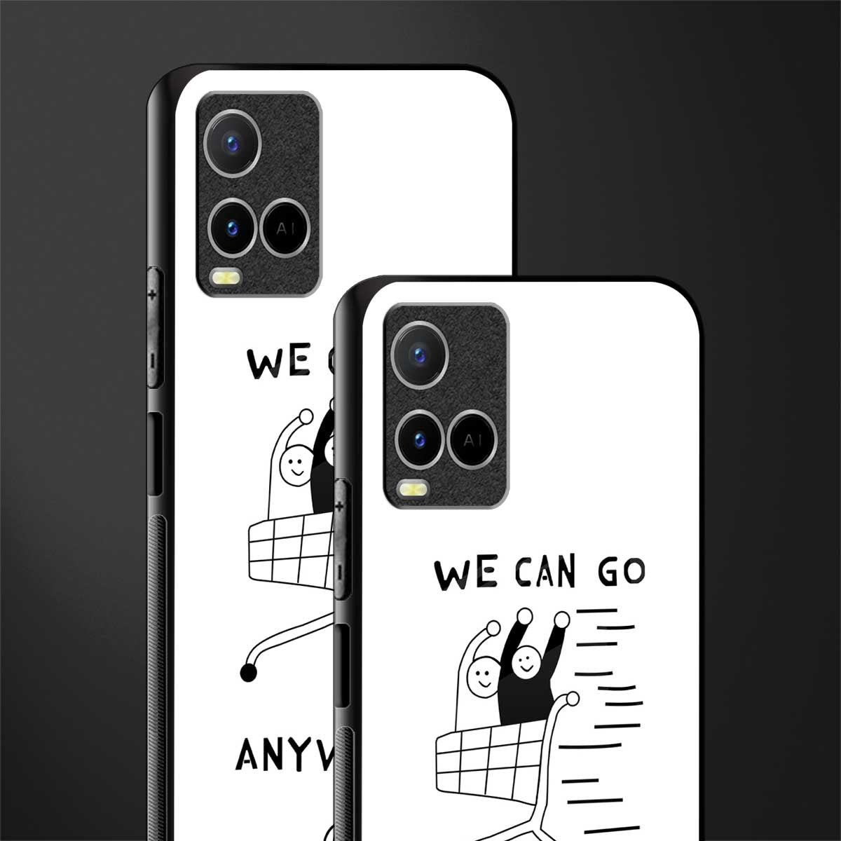 we can go anywhere glass case for vivo y21s image-2