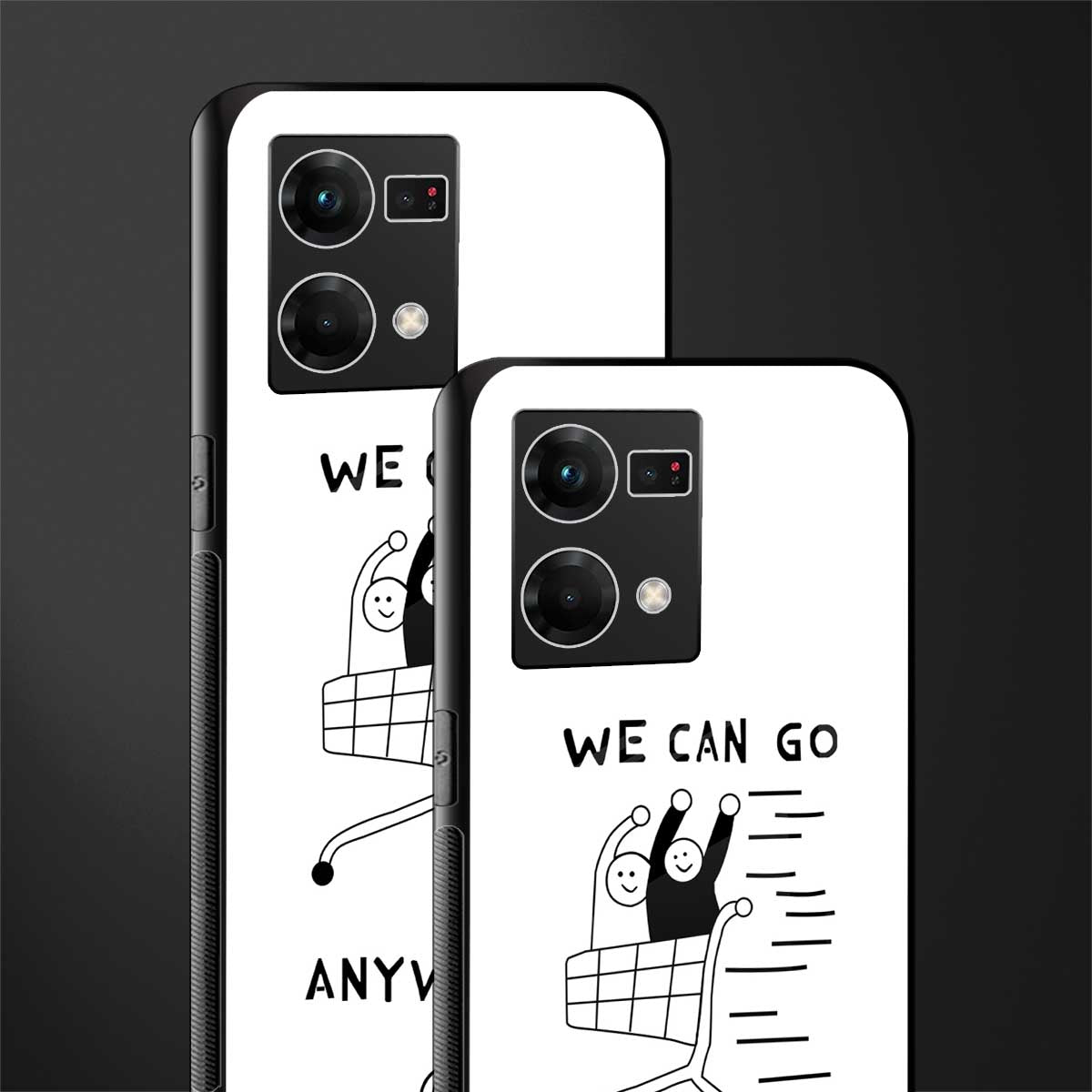 we can go anywhere back phone cover | glass case for oppo f21 pro 4g