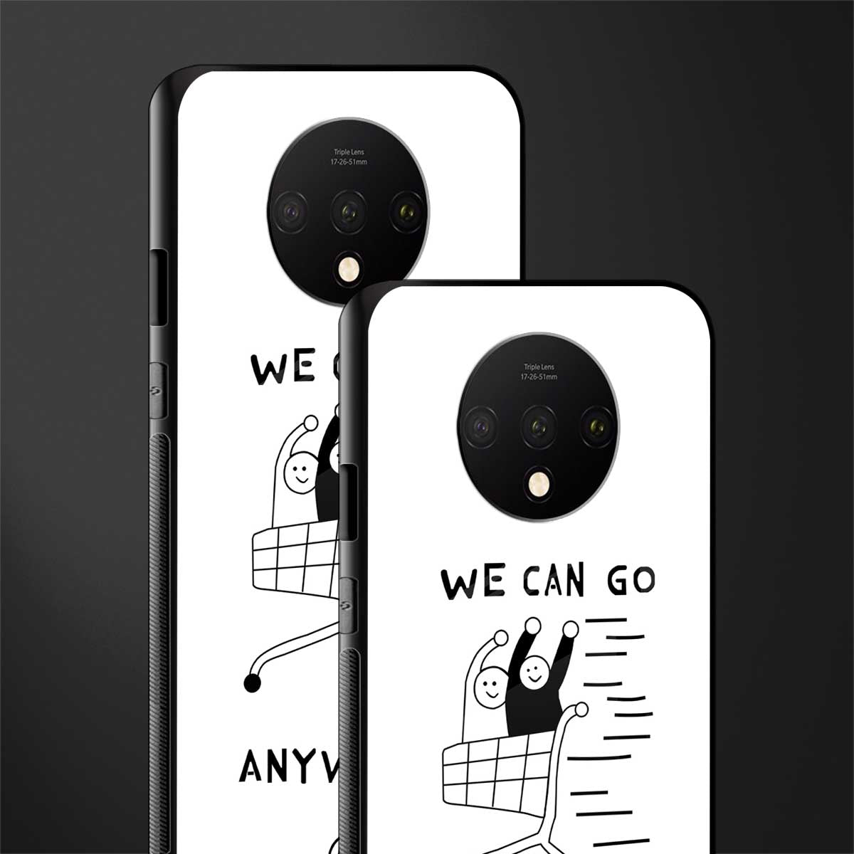 we can go anywhere glass case for oneplus 7t image-2