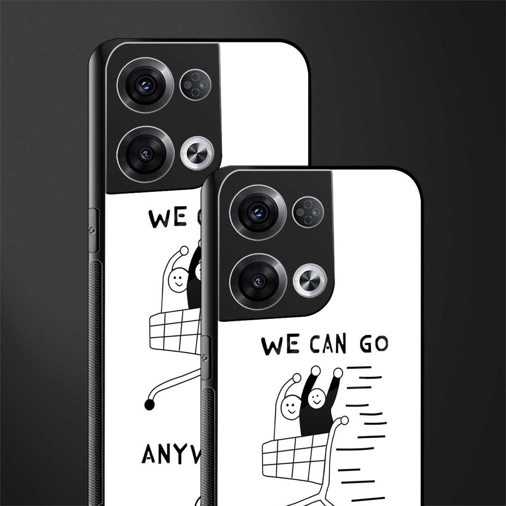 we can go anywhere back phone cover | glass case for oppo reno 8