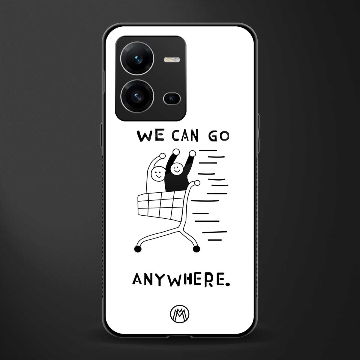 we can go anywhere back phone cover | glass case for vivo v25-5g