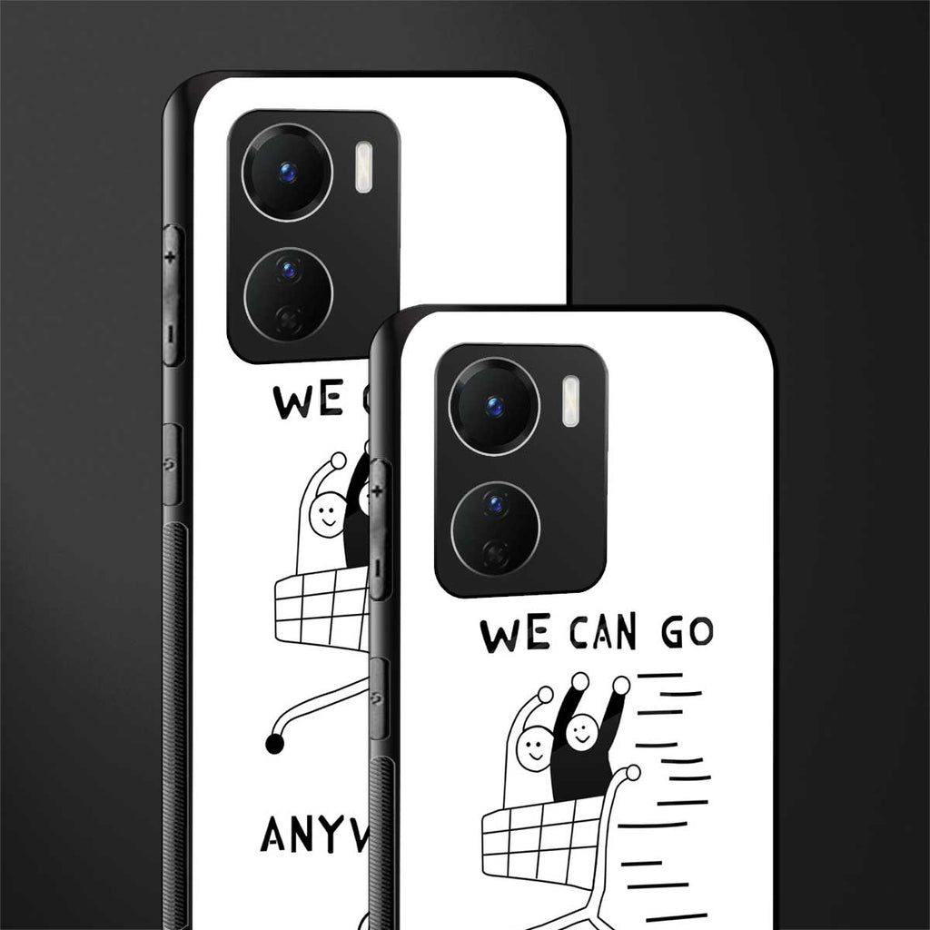 we can go anywhere back phone cover | glass case for vivo y16