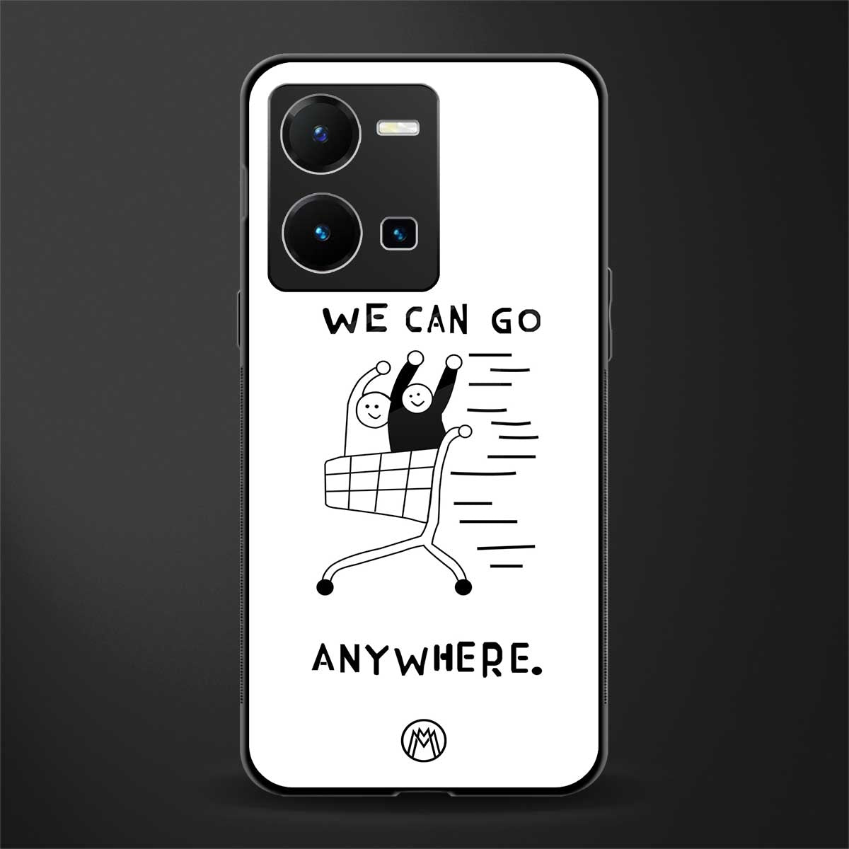 we can go anywhere back phone cover | glass case for vivo y35 4g