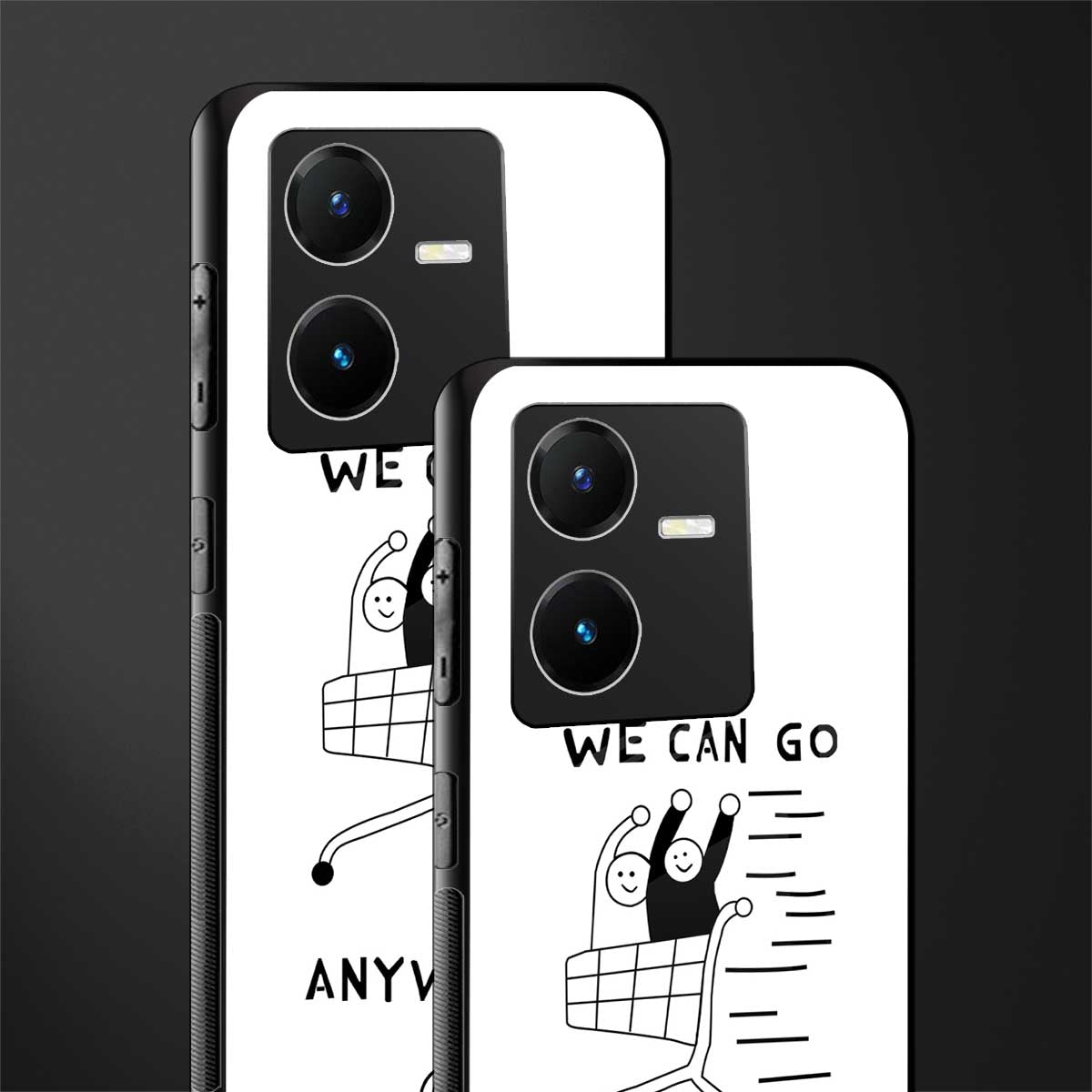 we can go anywhere back phone cover | glass case for vivo y22