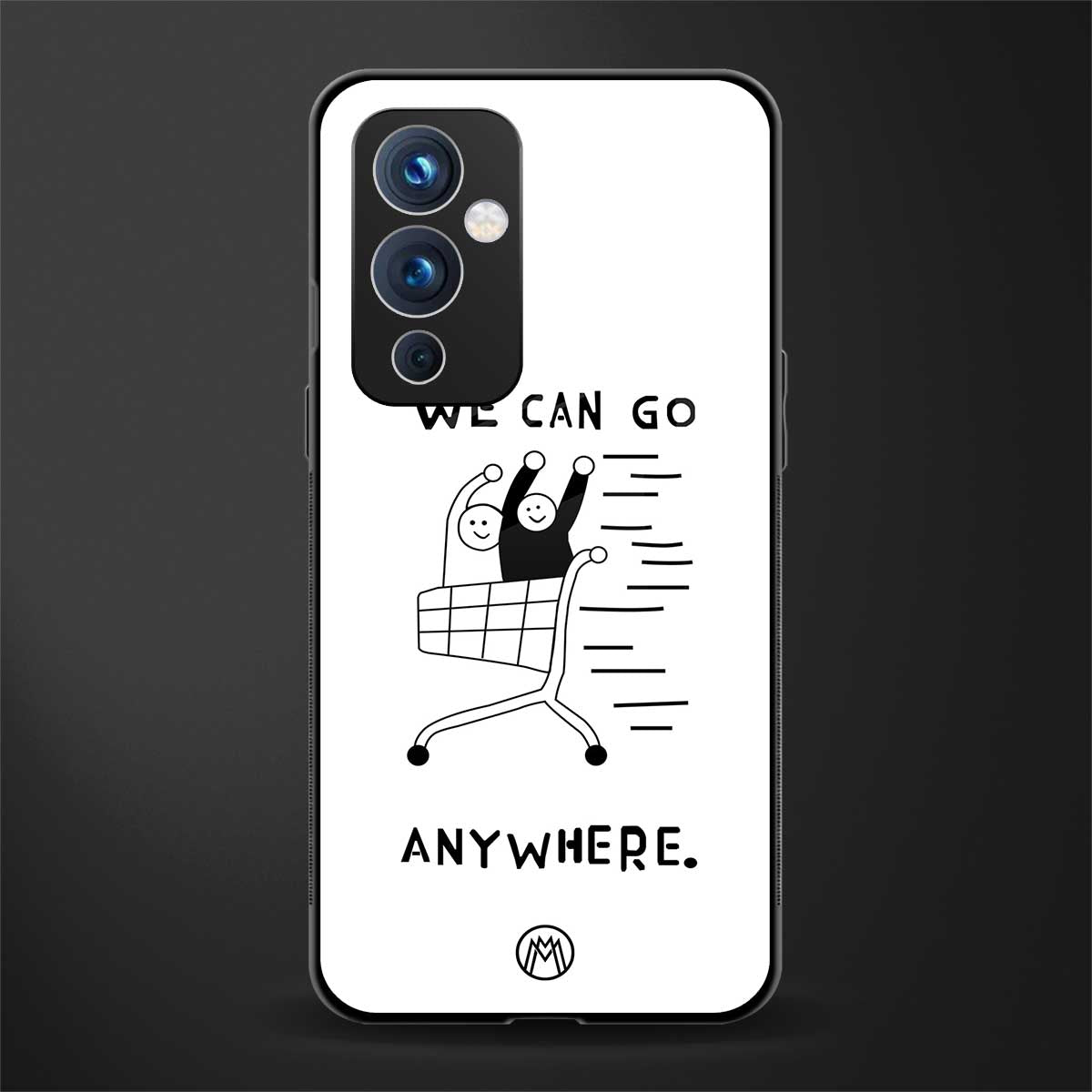 we can go anywhere back phone cover | glass case for oneplus 9