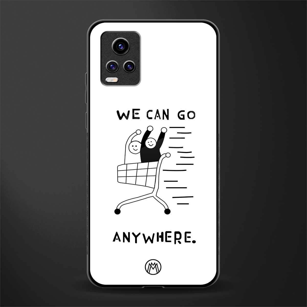we can go anywhere back phone cover | glass case for vivo v21e 4g