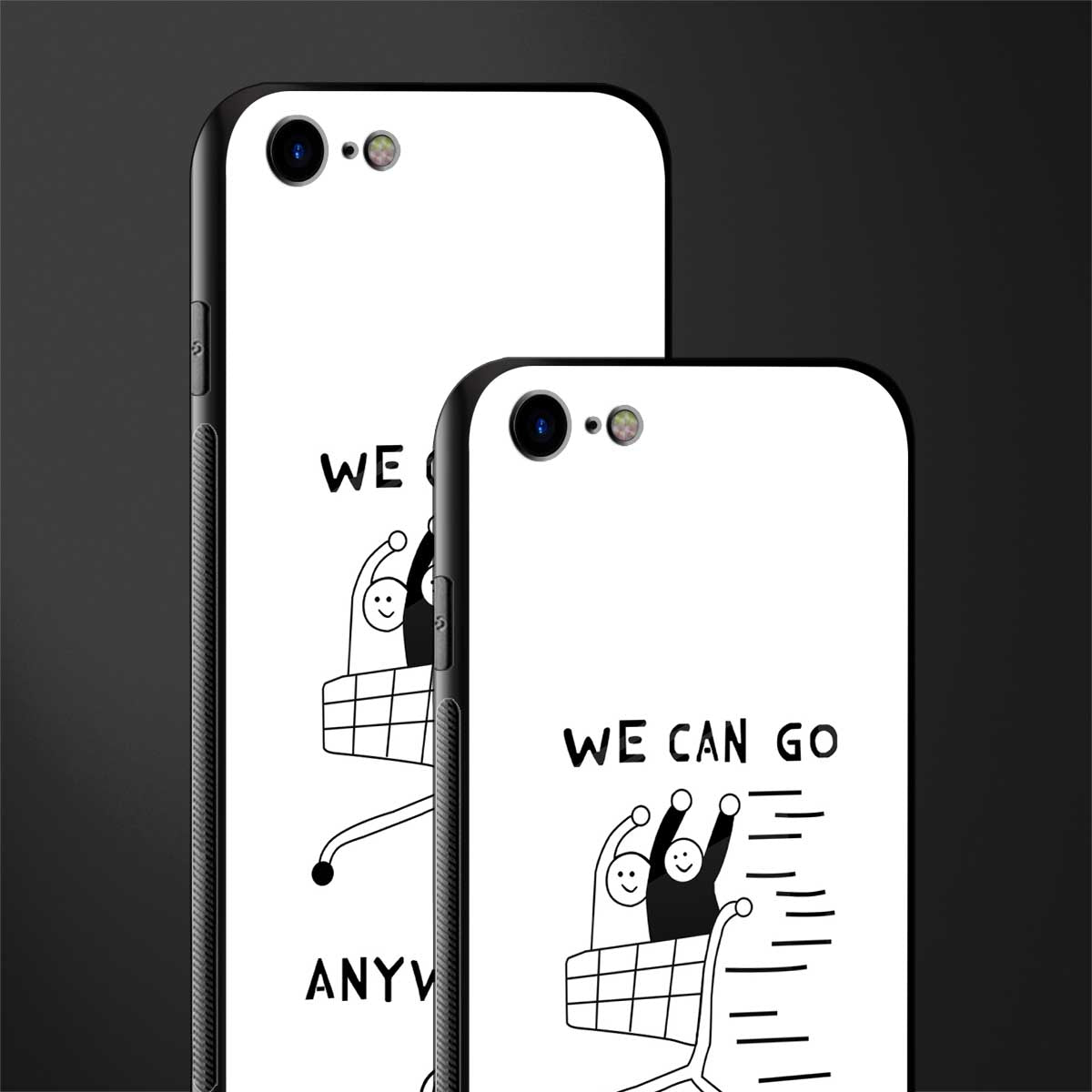 we can go anywhere glass case for iphone se 2020 image-2