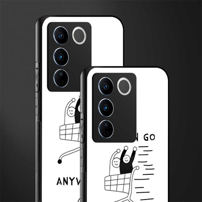 we can go anywhere back phone cover | glass case for vivo v27 pro 5g
