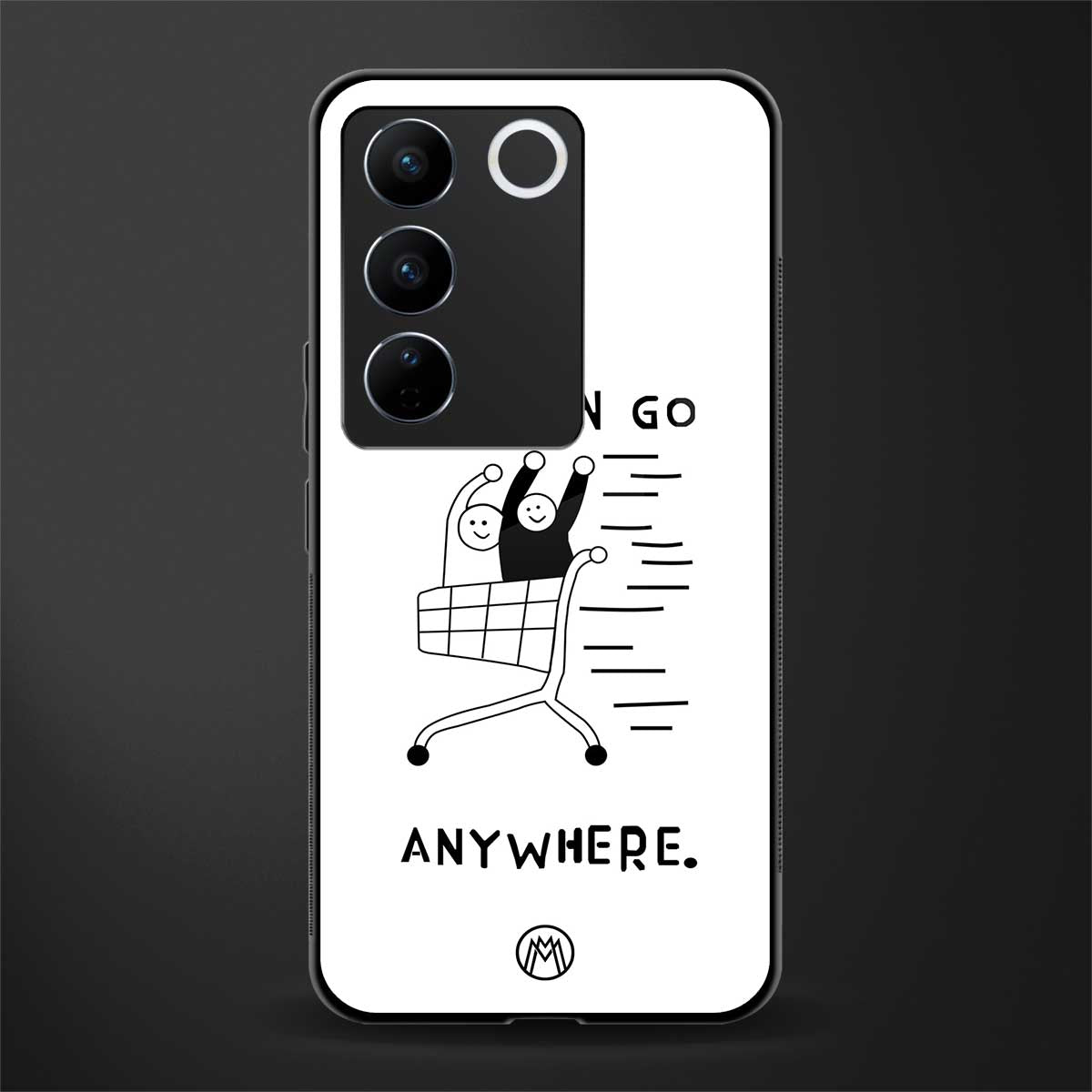 we can go anywhere back phone cover | glass case for vivo v27 pro 5g