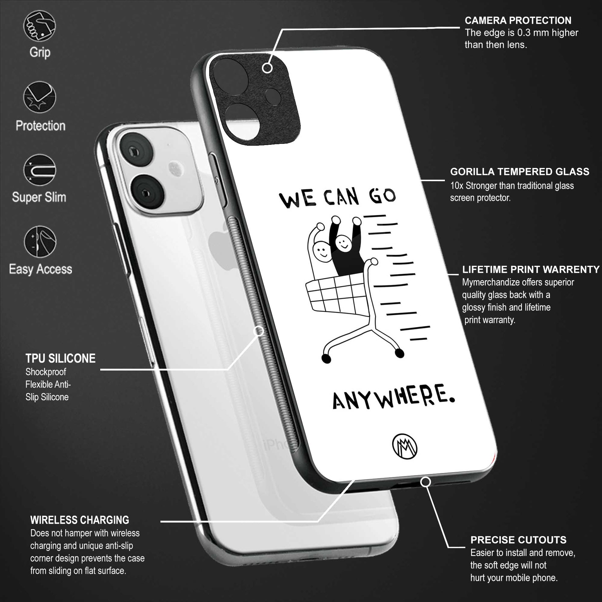 we can go anywhere glass case for redmi k20 pro image-4