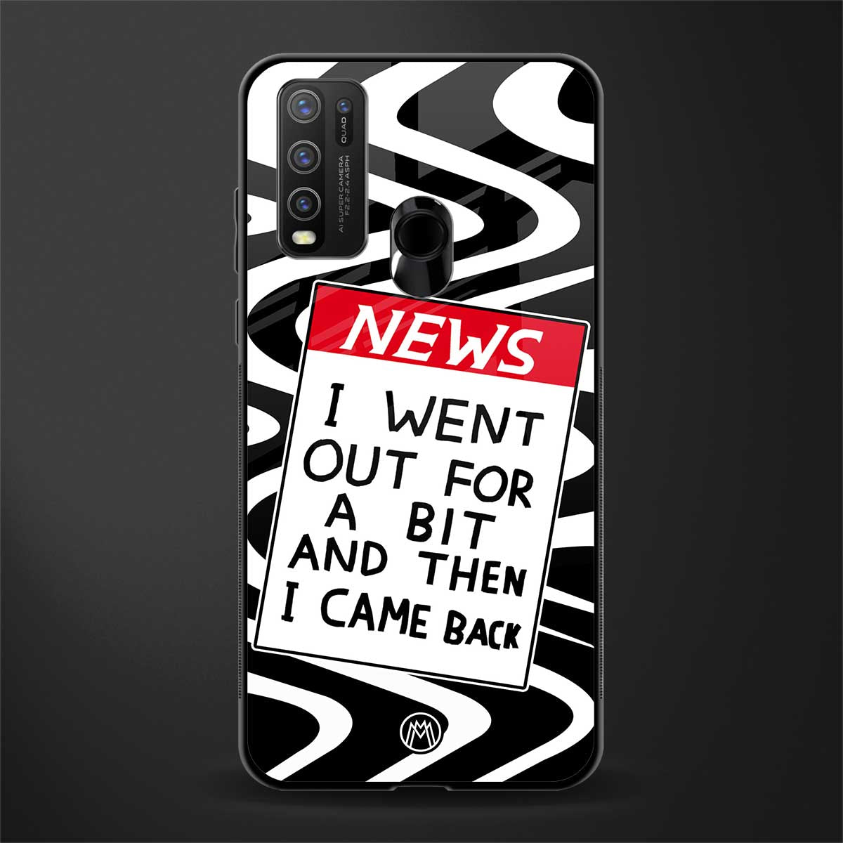 went out for a bit glass case for vivo y30 image