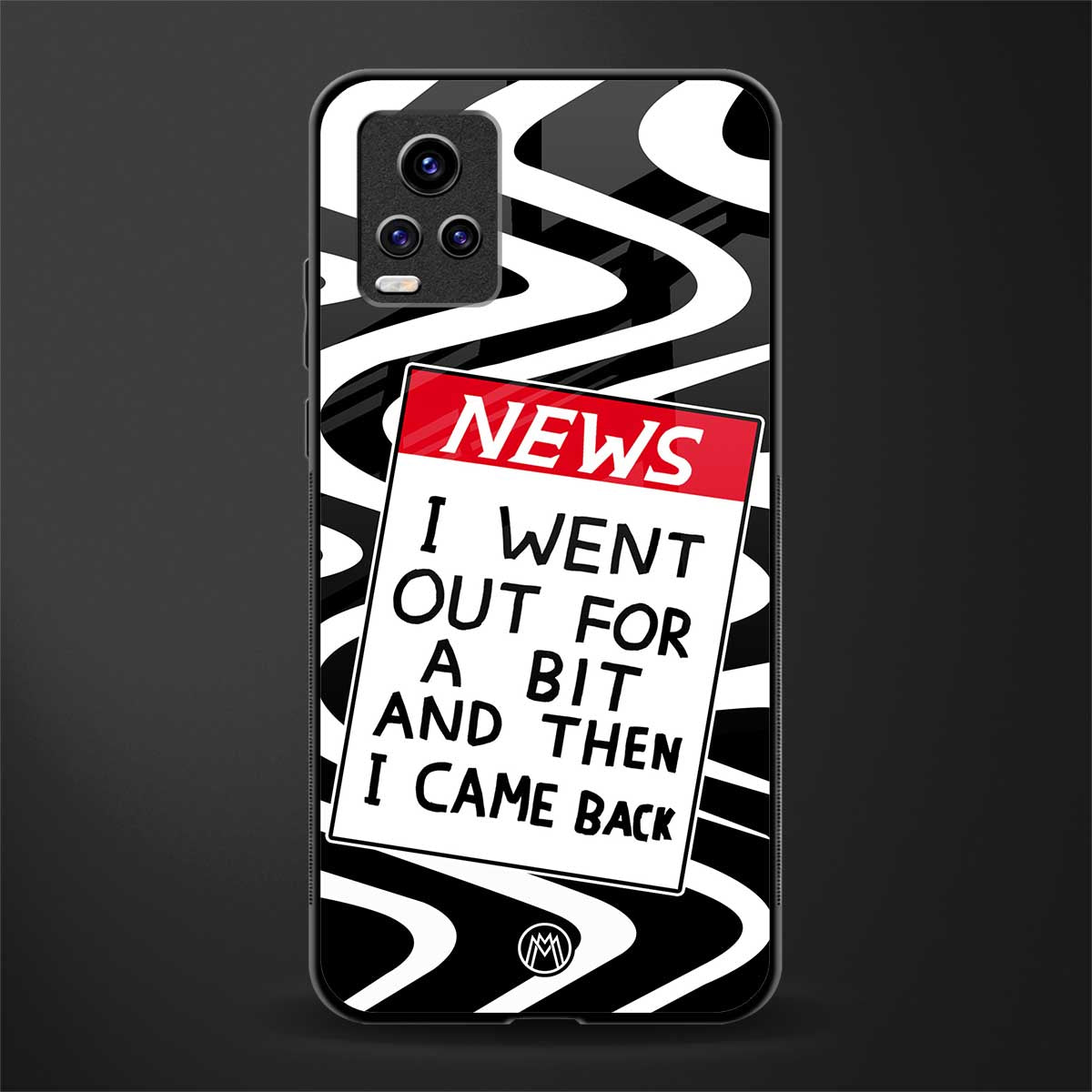 went out for a bit back phone cover | glass case for vivo v21e 4g