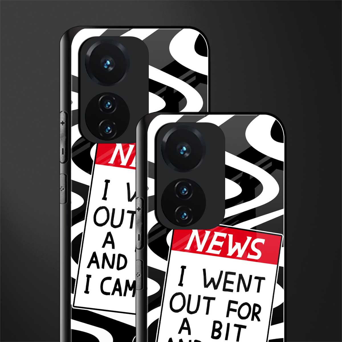 went out for a bit back phone cover | glass case for vivo t1 44w 4g