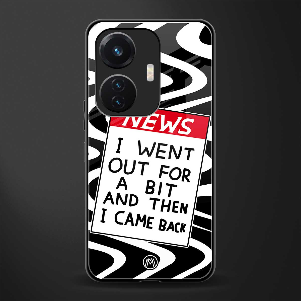 went out for a bit back phone cover | glass case for vivo t1 44w 4g