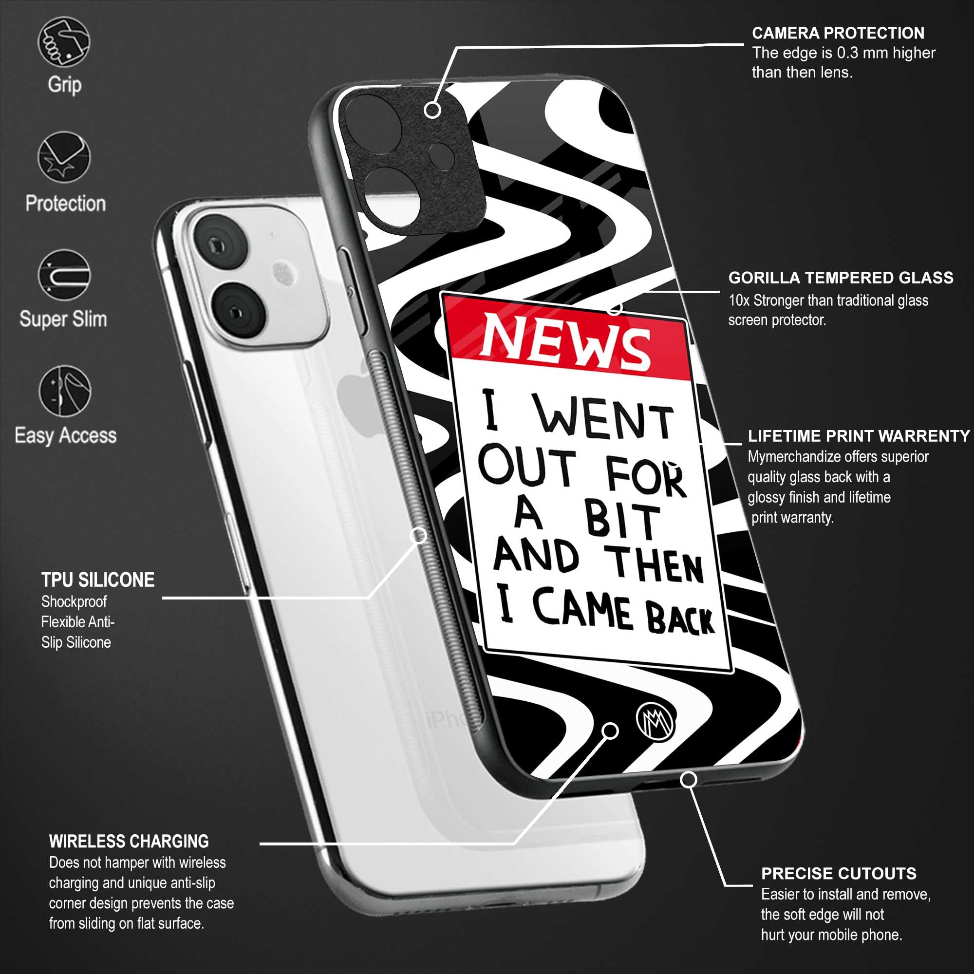 went out for a bit back phone cover | glass case for samsung galaxy a73 5g