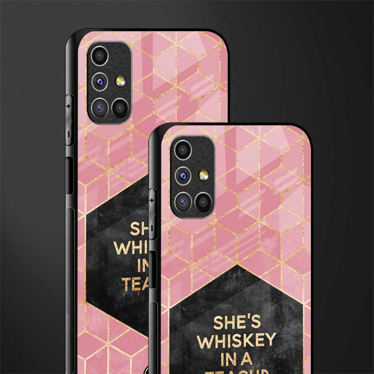 whiskey in a teacup glass case for samsung galaxy m51 image-2