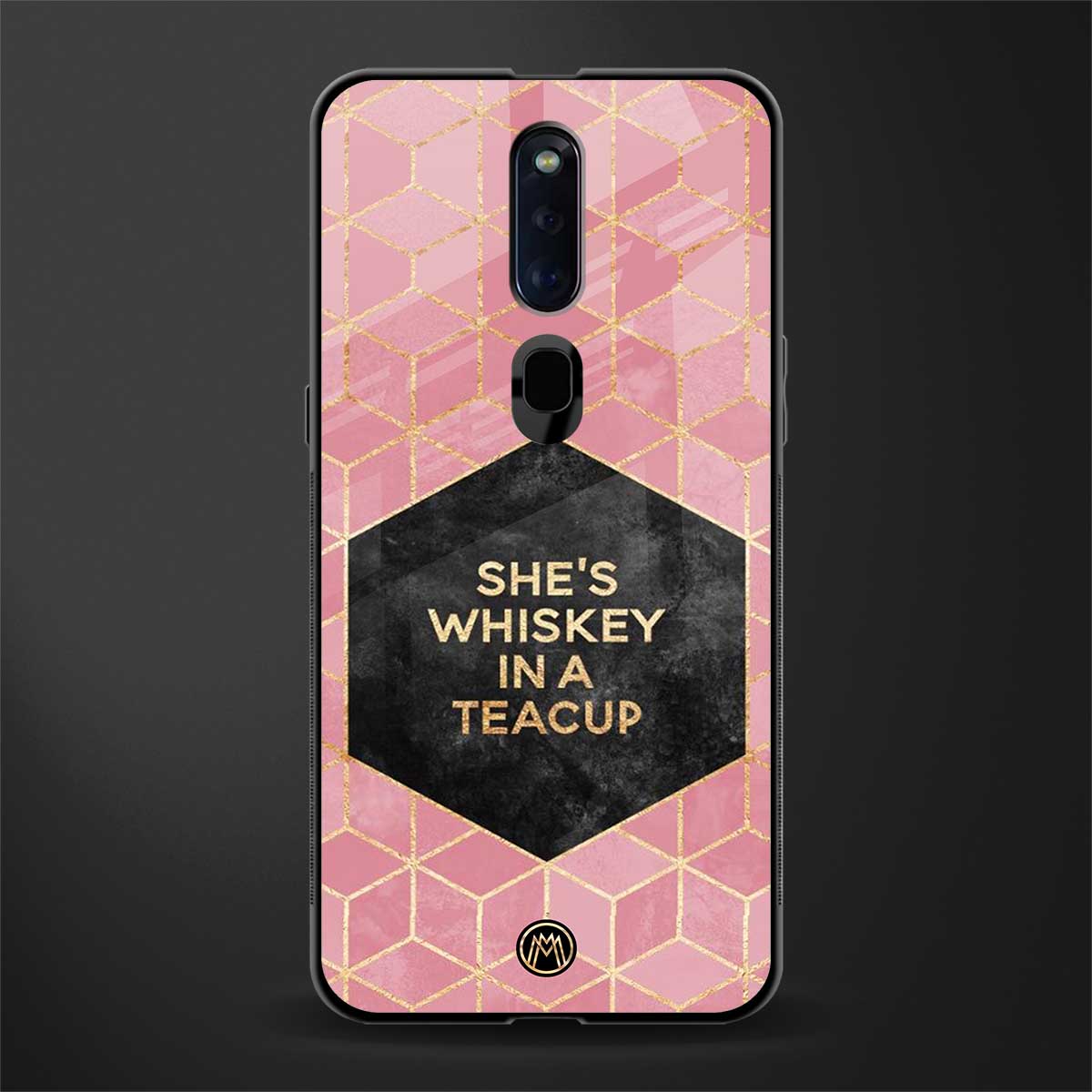 whiskey in a teacup glass case for oppo f11 pro image