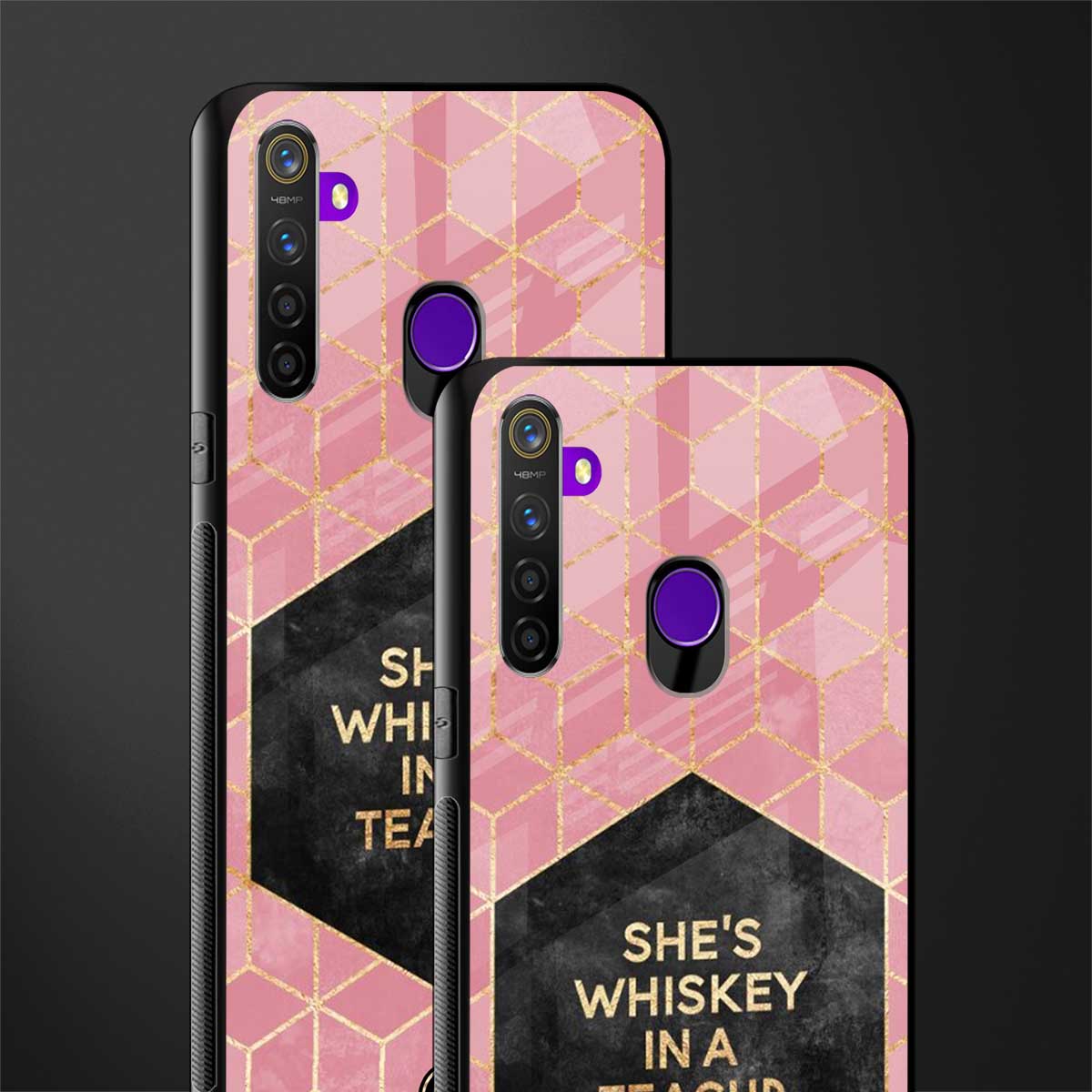 whiskey in a teacup glass case for realme 5s image-2