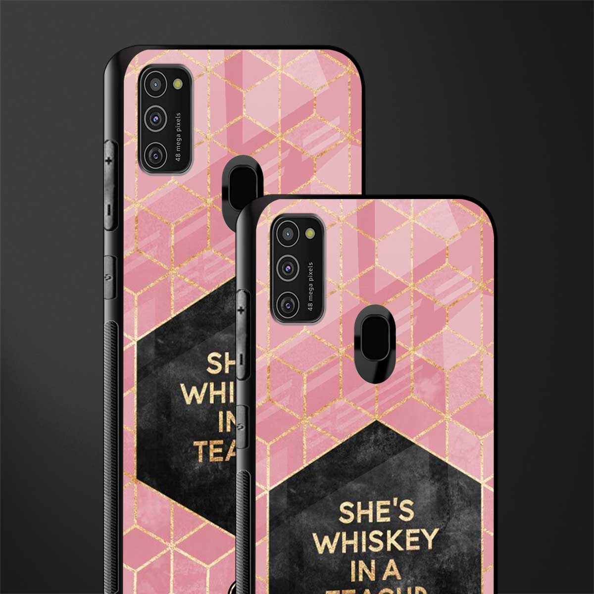 whiskey in a teacup glass case for samsung galaxy m21 image-2