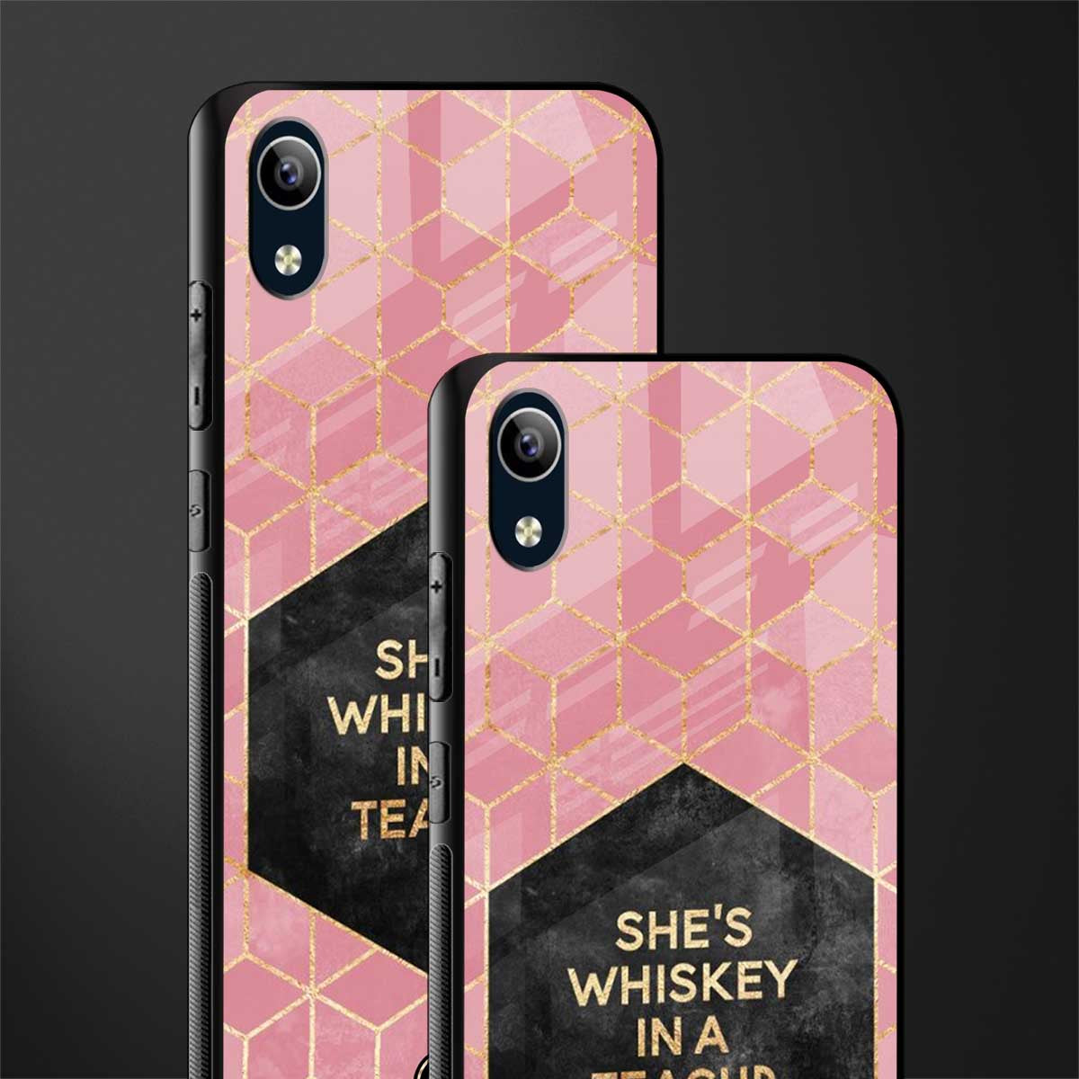 whiskey in a teacup glass case for vivo y1s without fingerprint image-2