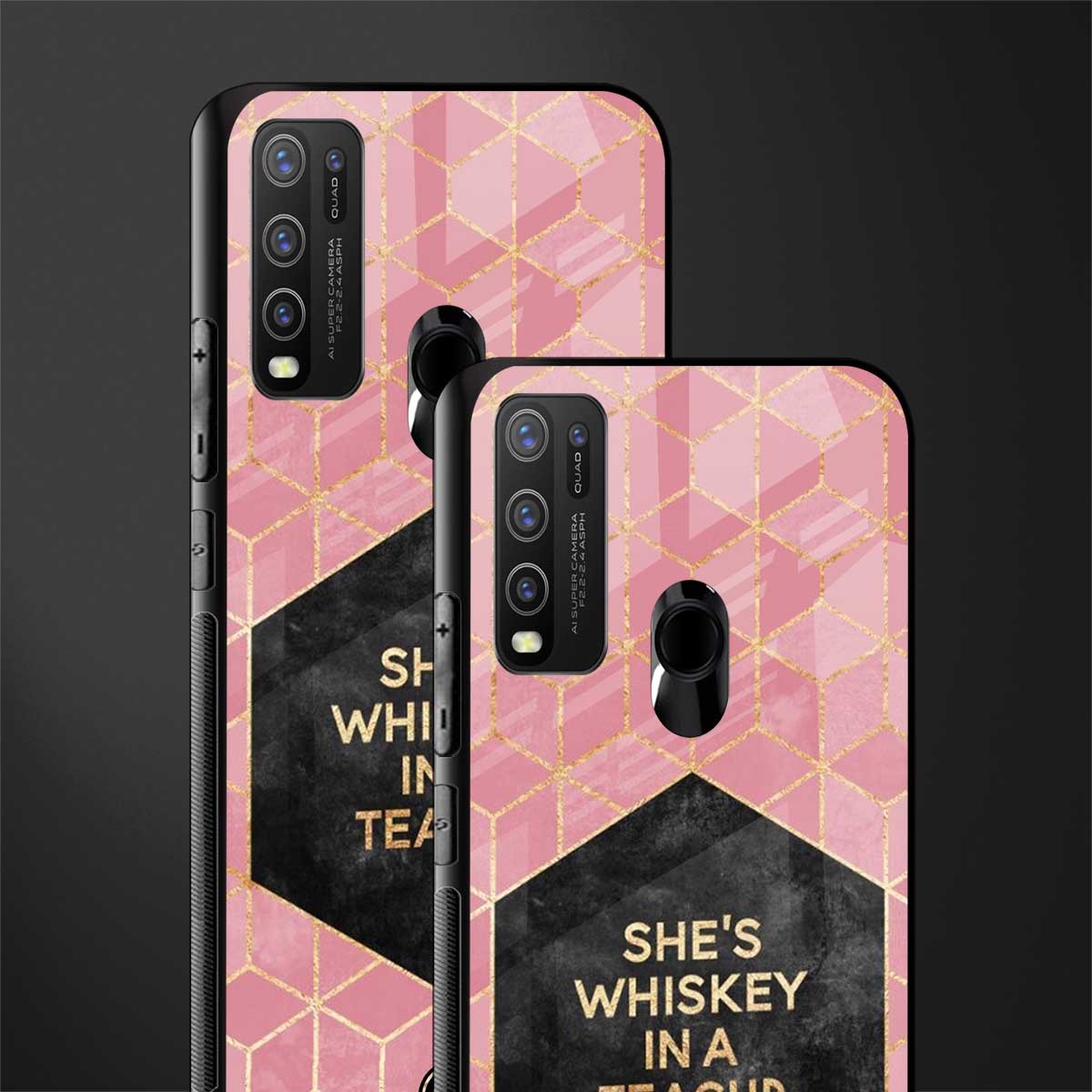 whiskey in a teacup glass case for vivo y50 image-2