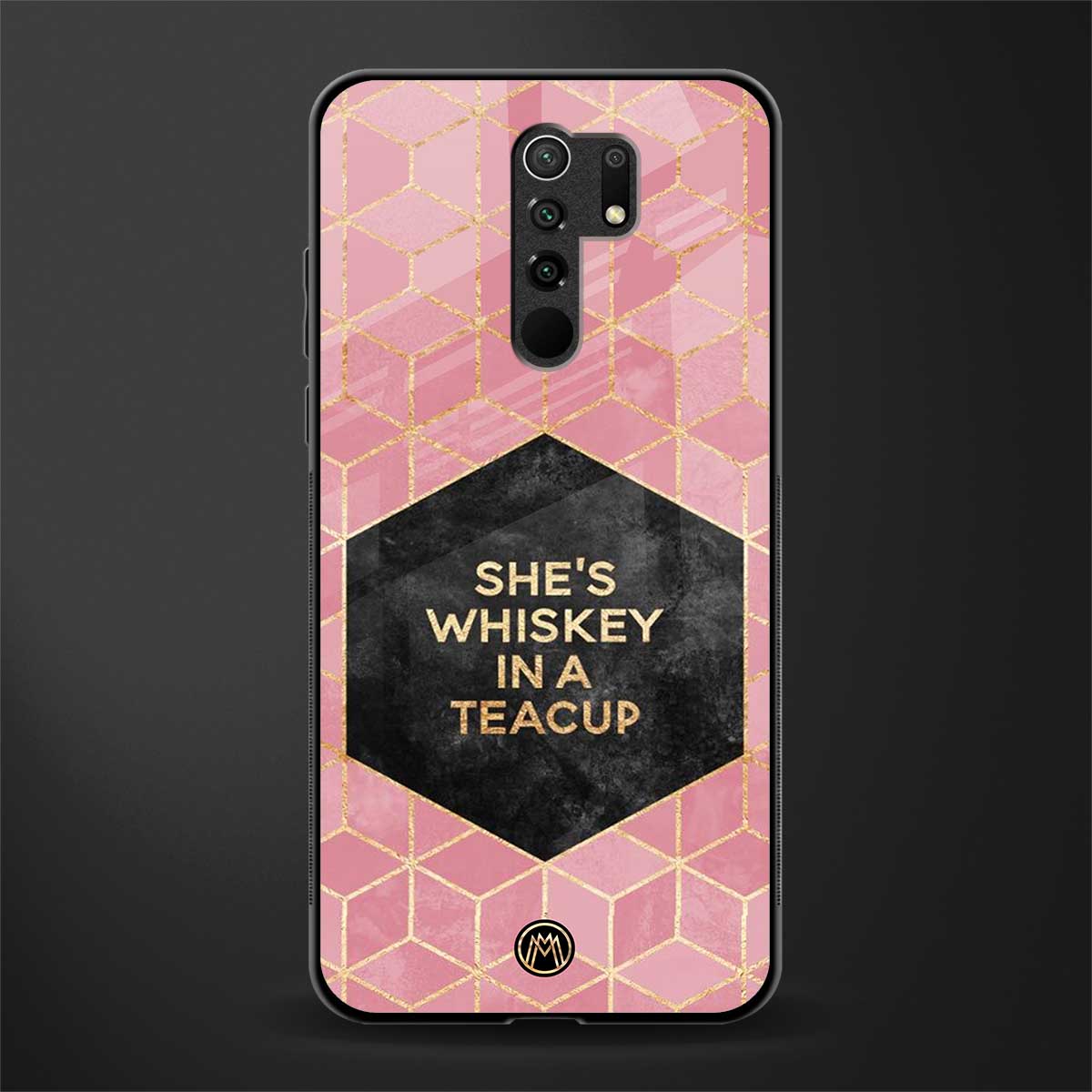 whiskey in a teacup glass case for poco m2 image