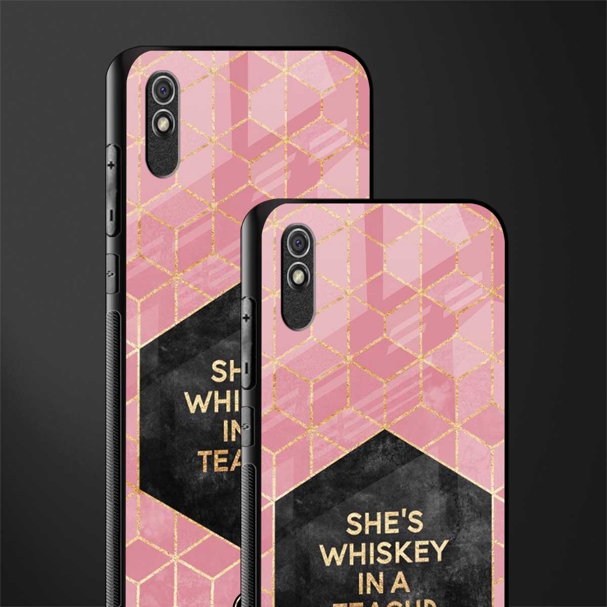whiskey in a teacup glass case for redmi 9i image-2