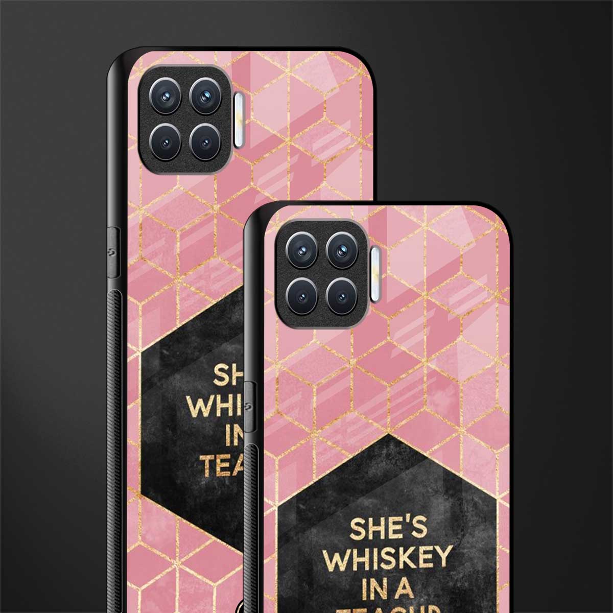whiskey in a teacup glass case for oppo f17 pro image-2
