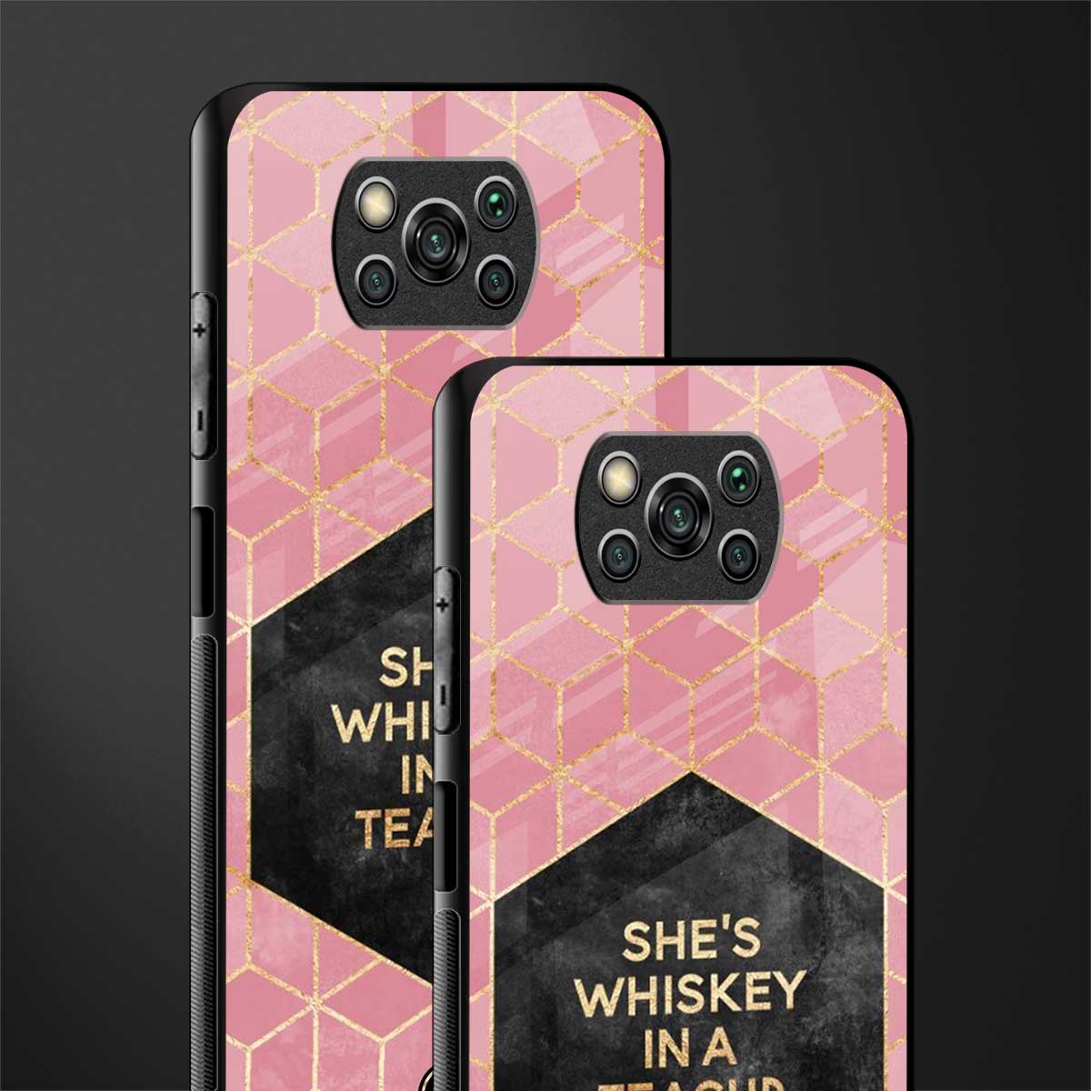 whiskey in a teacup glass case for poco x3 image-2
