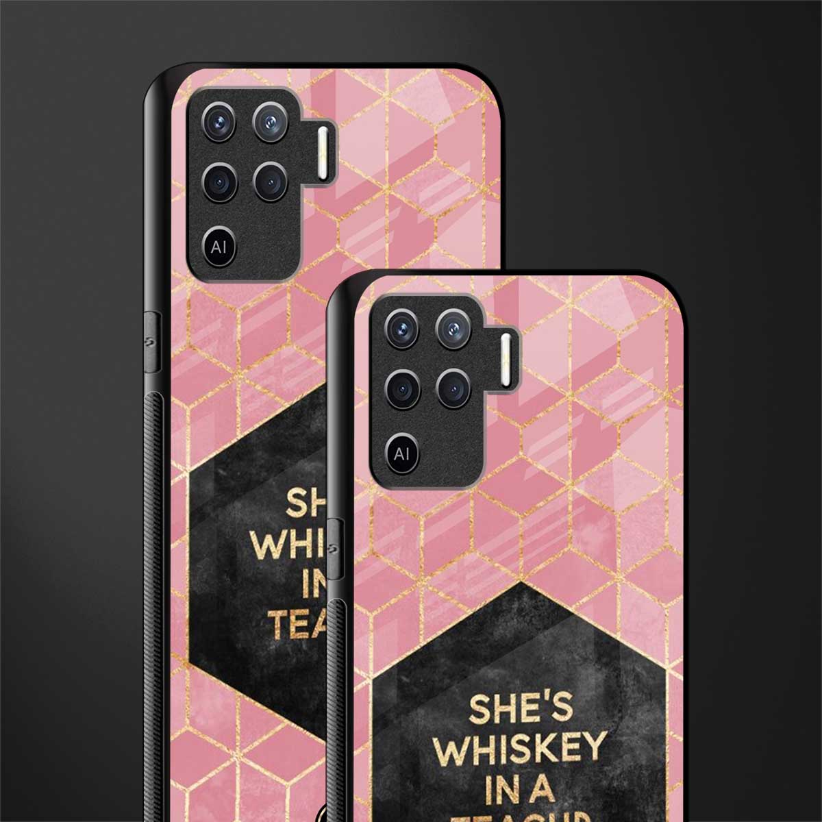 whiskey in a teacup glass case for oppo f19 pro image-2
