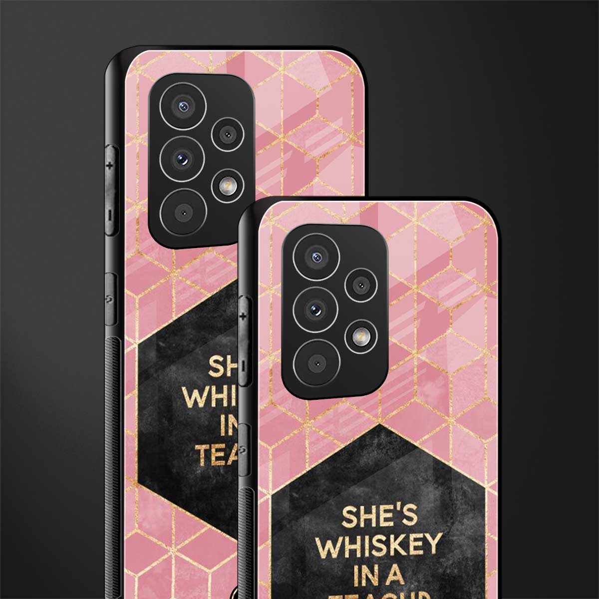 whiskey in a teacup back phone cover | glass case for samsung galaxy a73 5g