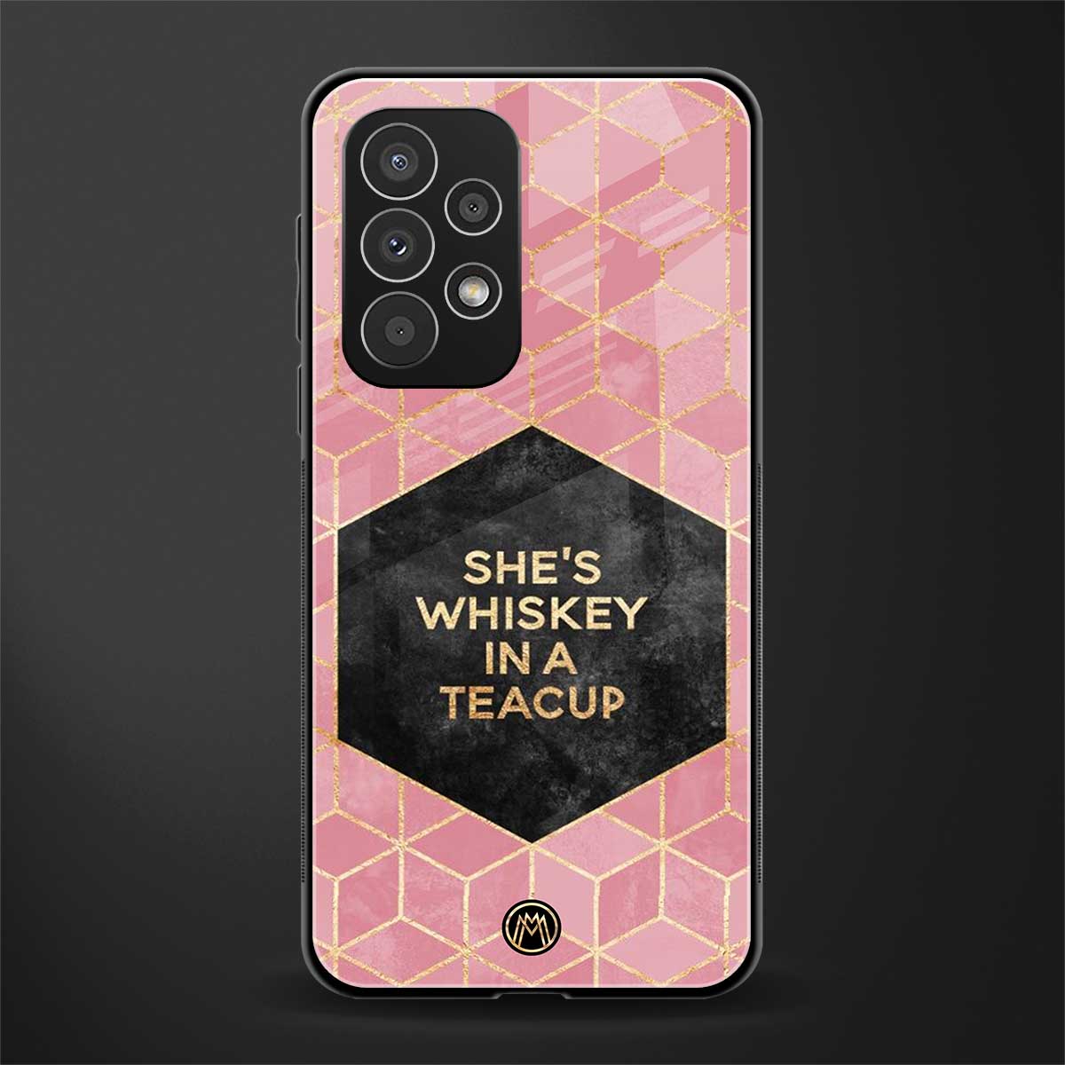 whiskey in a teacup back phone cover | glass case for samsung galaxy a73 5g