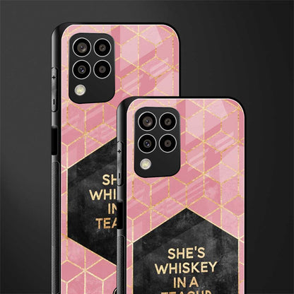 whiskey in a teacup back phone cover | glass case for samsung galaxy m33 5g