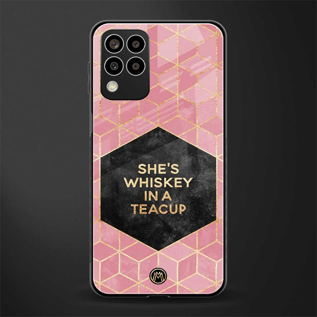 whiskey in a teacup back phone cover | glass case for samsung galaxy m33 5g