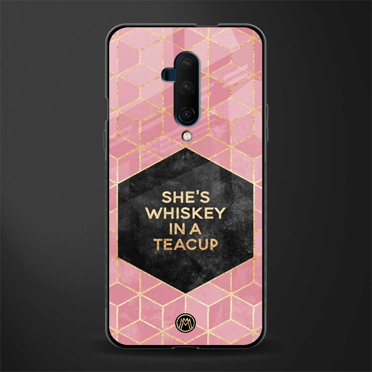 whiskey in a teacup glass case for oneplus 7t pro image
