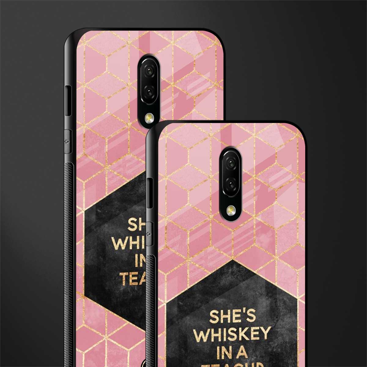 whiskey in a teacup glass case for oneplus 7 image-2