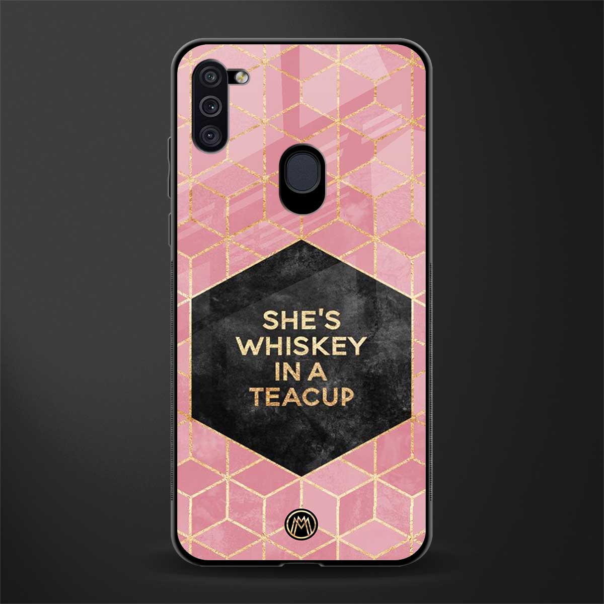 whiskey in a teacup glass case for samsung galaxy m11 image