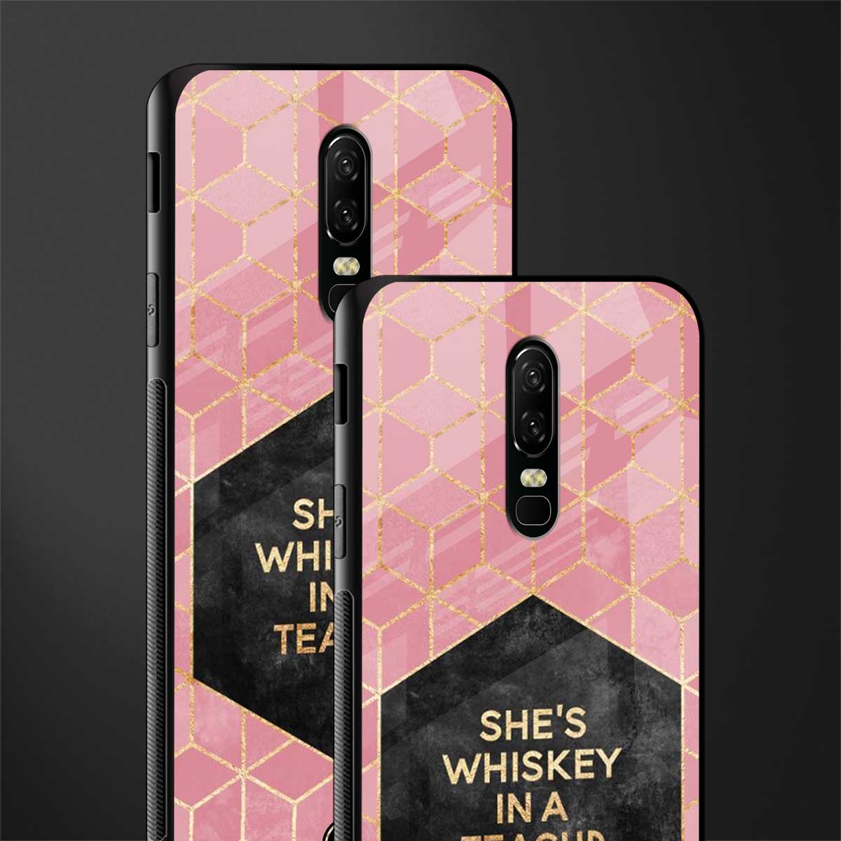 whiskey in a teacup glass case for oneplus 6 image-2