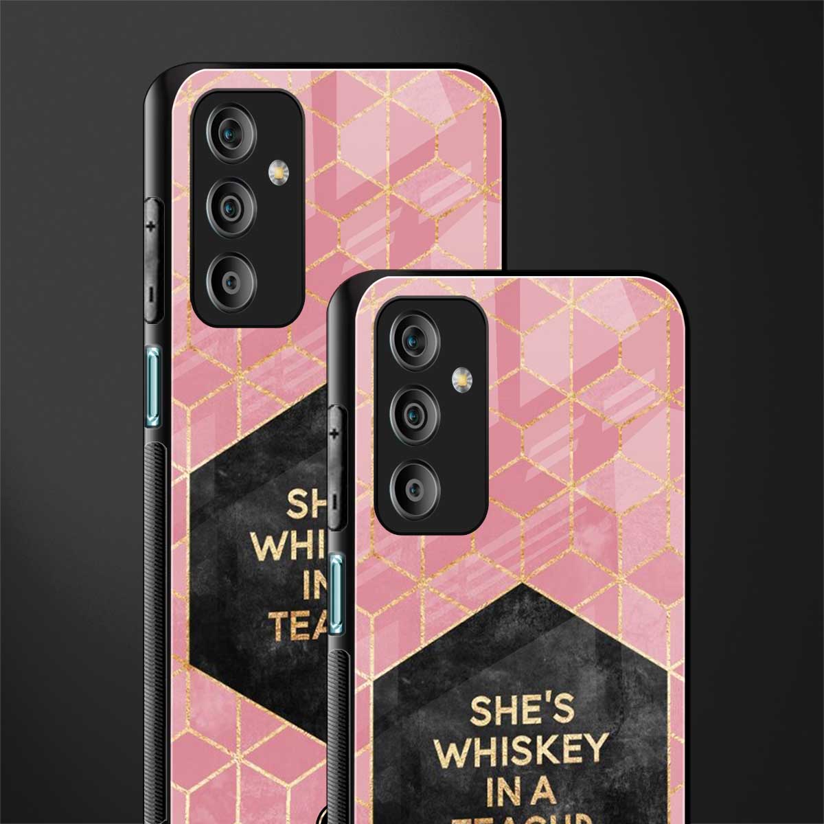 whiskey in a teacup back phone cover | glass case for samsung galaxy f23 5g