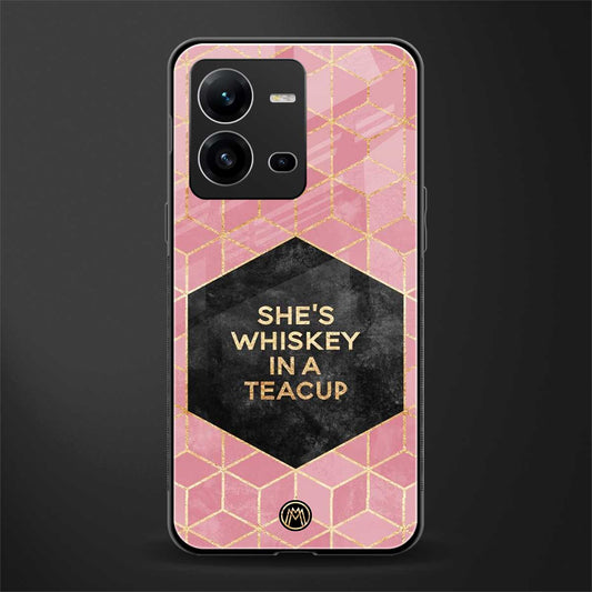 whiskey in a teacup back phone cover | glass case for vivo v25-5g