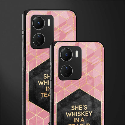 whiskey in a teacup back phone cover | glass case for vivo y16