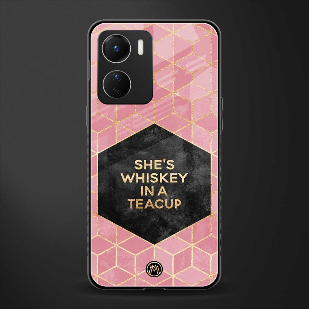 whiskey in a teacup back phone cover | glass case for vivo y16