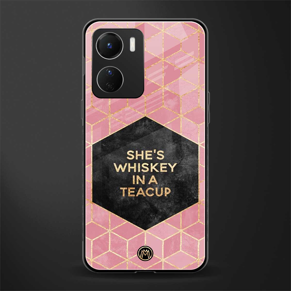 whiskey in a teacup back phone cover | glass case for vivo y16