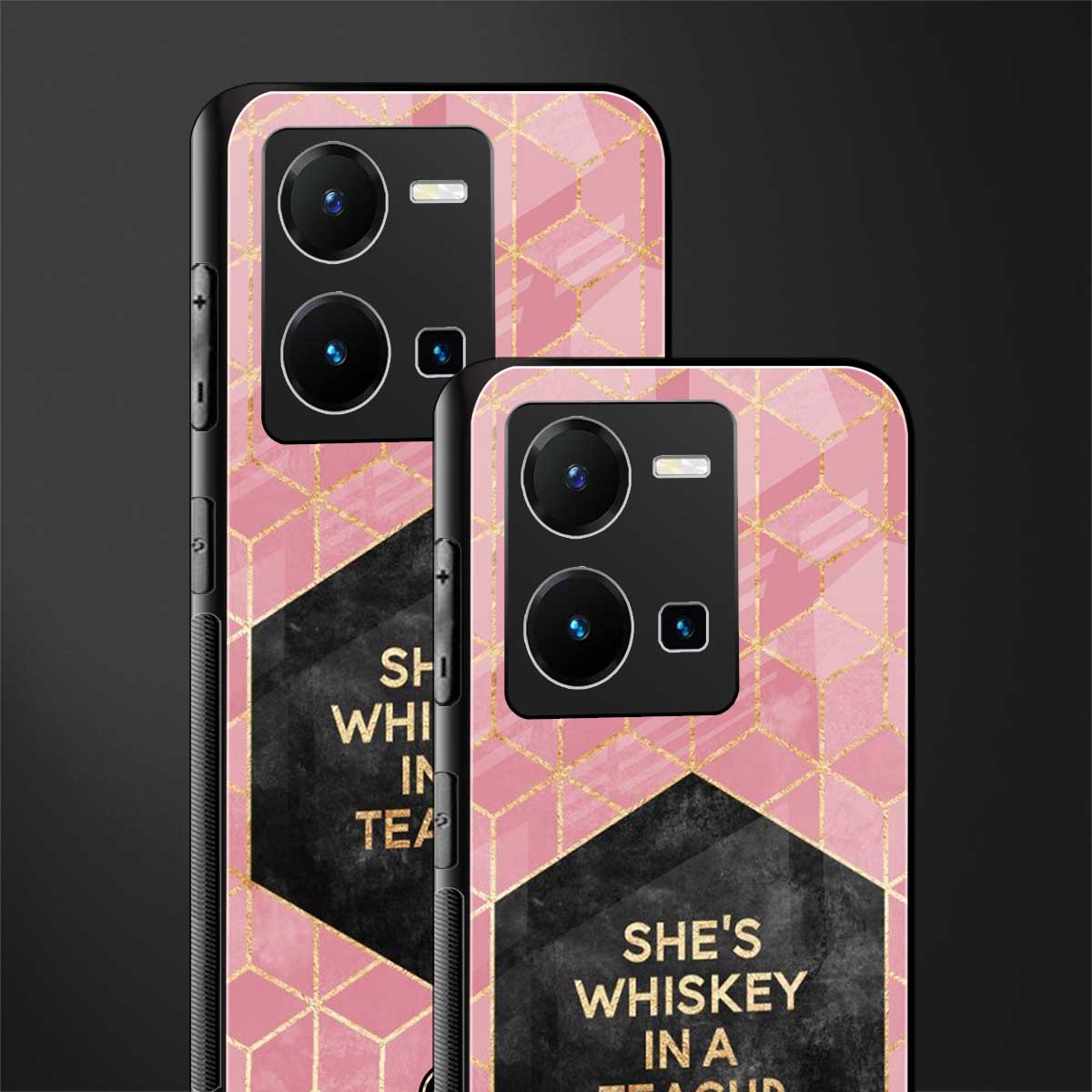 whiskey in a teacup back phone cover | glass case for vivo y35 4g