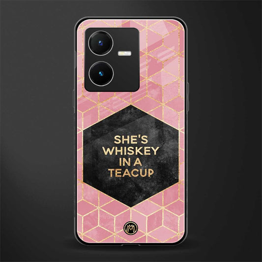 whiskey in a teacup back phone cover | glass case for vivo y22