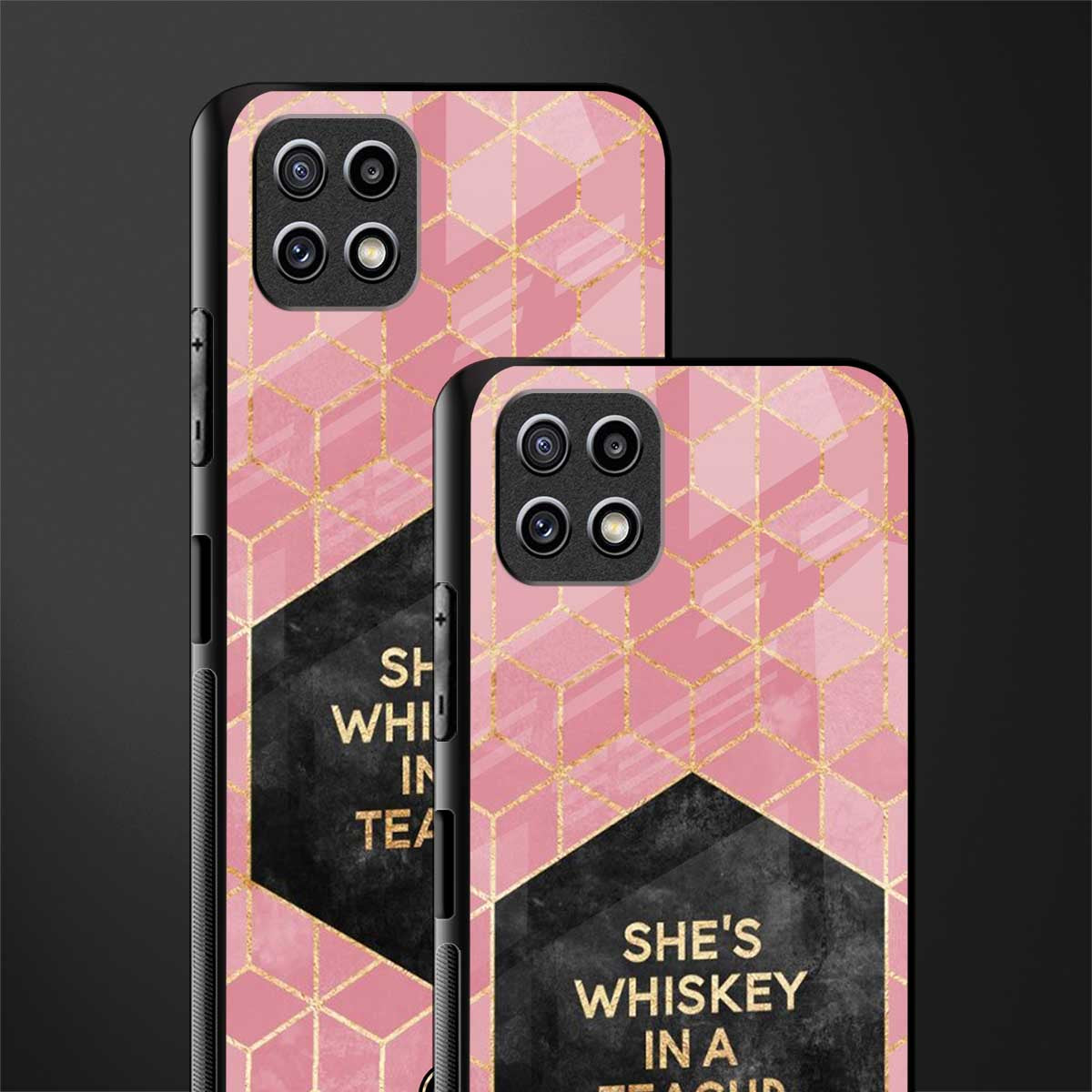 whiskey in a teacup back phone cover | glass case for samsung galaxy f42