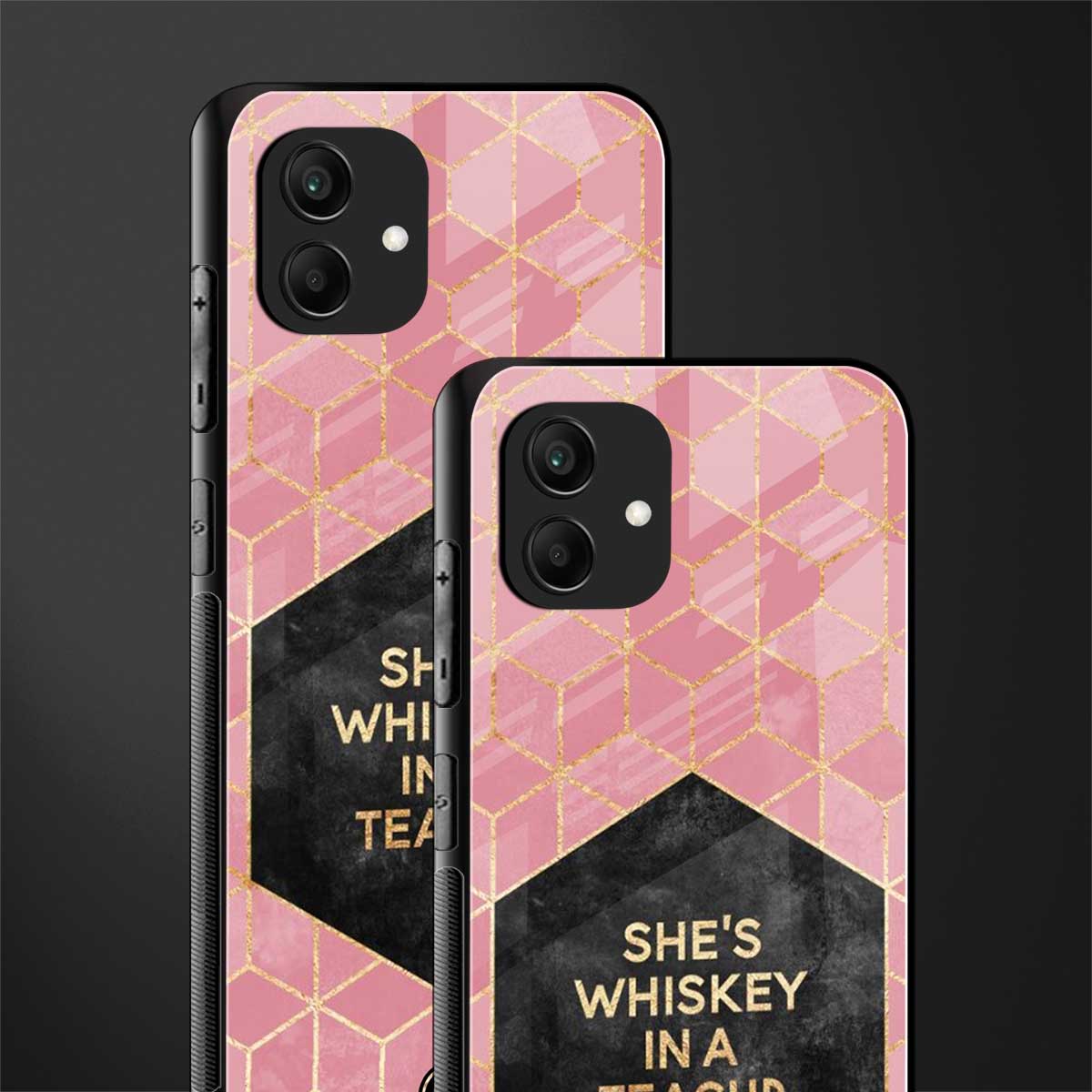 whiskey in a teacup back phone cover | glass case for samsung galaxy a04