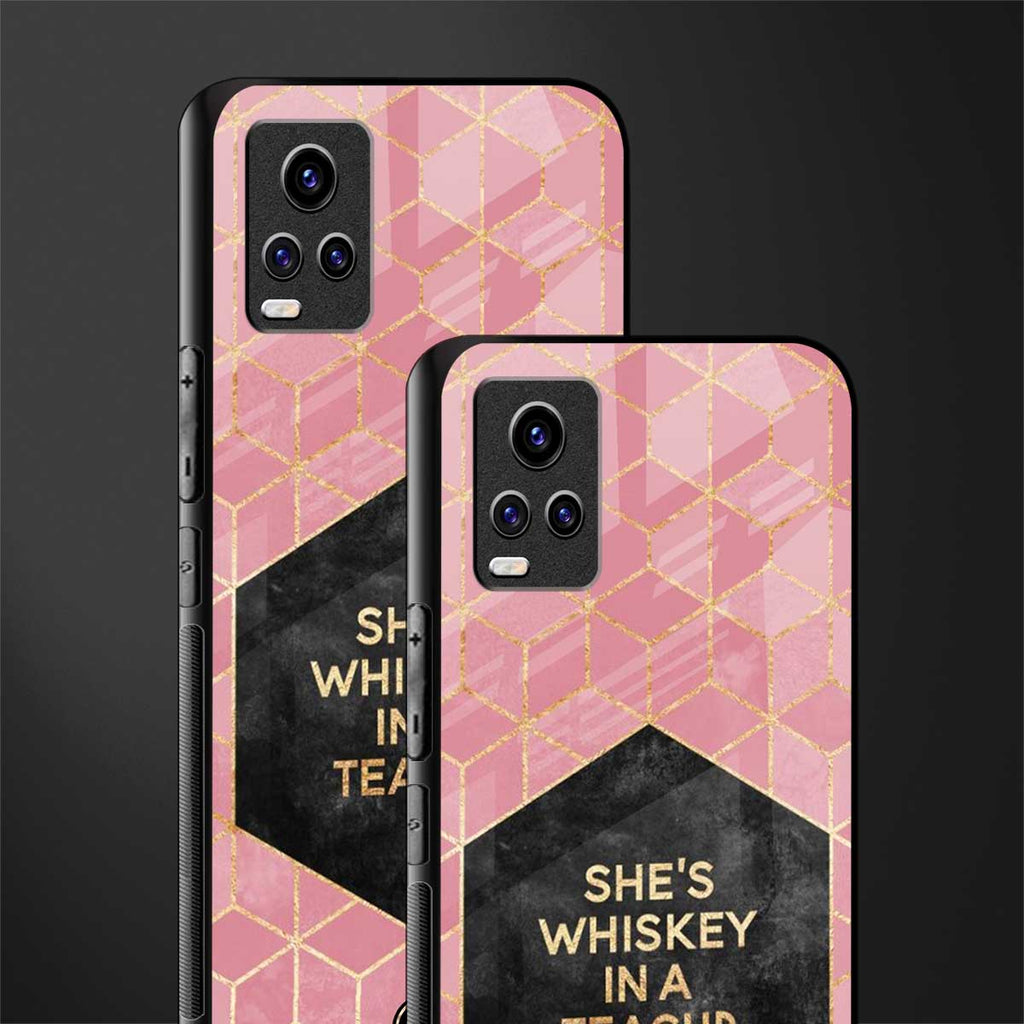 whiskey in a teacup back phone cover | glass case for vivo v21e 4g